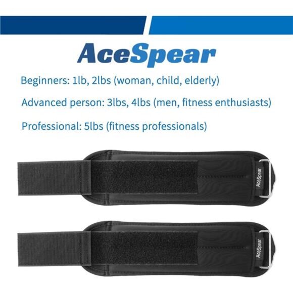 AceSpear Ankle Weights Sets for Men Women Kids 1lb 2lb 3lb 4lb 5lb Leg Weights - Picture 2 of 7